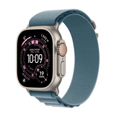 Watch ultra 3 gps + cellular 49mm koperta 49 mm z tytanu w kolorze naturalnym opaska alpine w kolorze jasnoazulm - rozmiar s