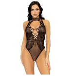 Leg avenue - body con escote halter y abertura espalda de encaje talla única