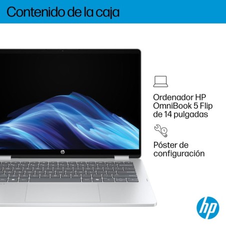 Portátil convertible hp omnibook 5 flip 14-fp0045ns intel core 7-150u 16gb 1tb ssd 14' táctil win11