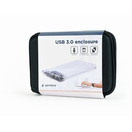 Gembird caja externa usb 3.0 para disco duro 2.5'' plastico transparente ee2-u3s9-6