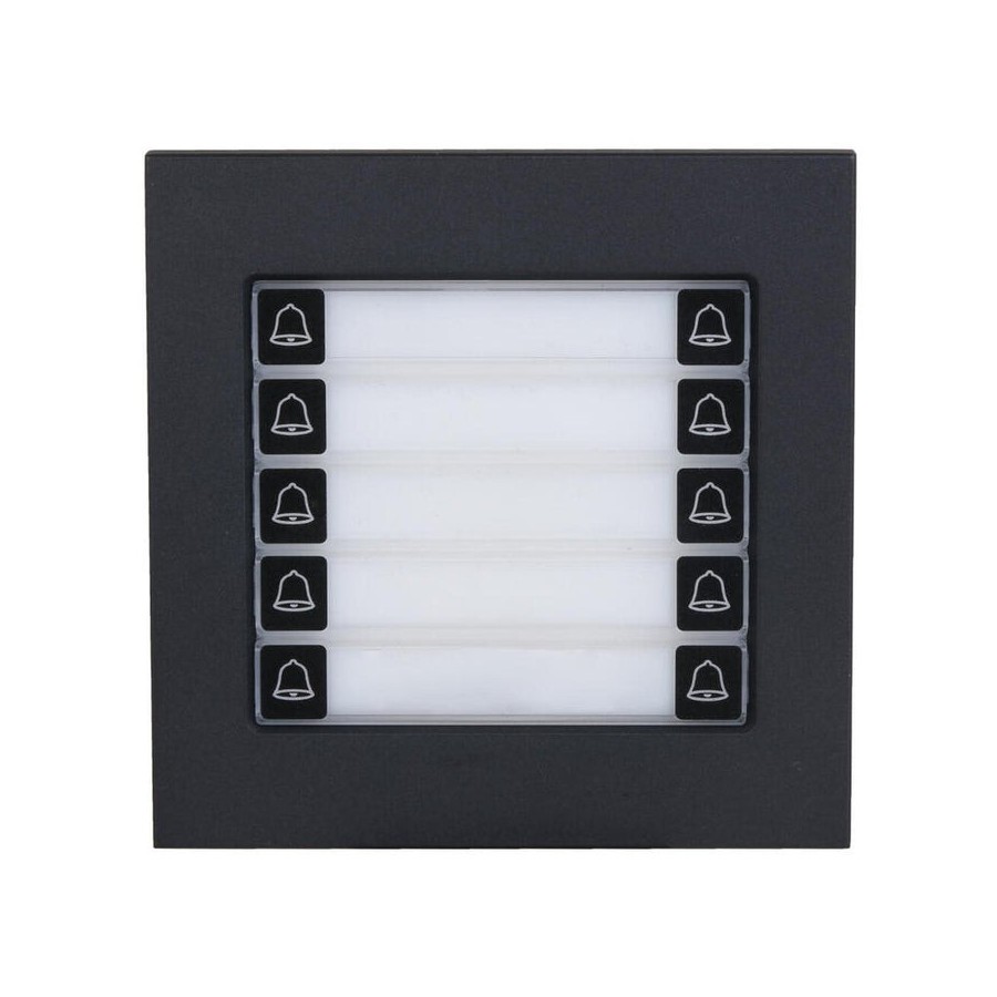 Dahua vto4202fb-mdb10 estación exterior modular para videoportero ip con 10 botones para series vto4202f-x. color negro