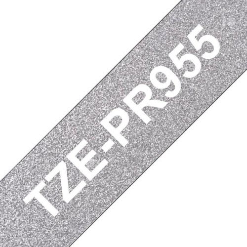 Brother tze-pr955 cinta para impresora de etiquetas blanco sobre plata