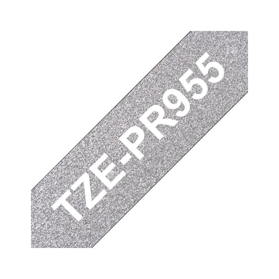 Brother tze-pr955 cinta para impresora de etiquetas blanco sobre plata