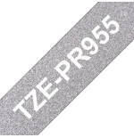 Brother tze-pr955 cinta para impresora de etiquetas blanco sobre plata