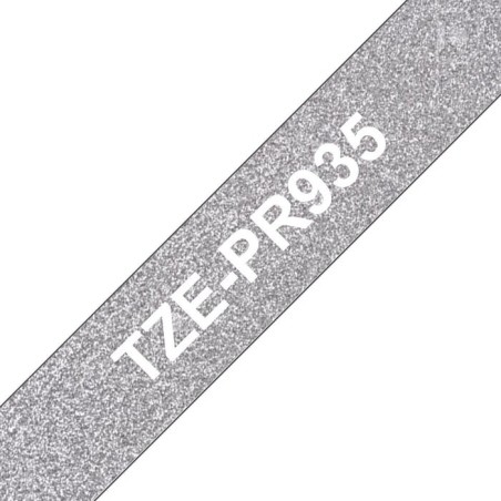 Brother tze-pr935 cinta para impresora de etiquetas blanco sobre plata