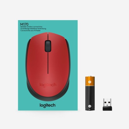 Logitech raton m171 inalambrico rojo 910-004641