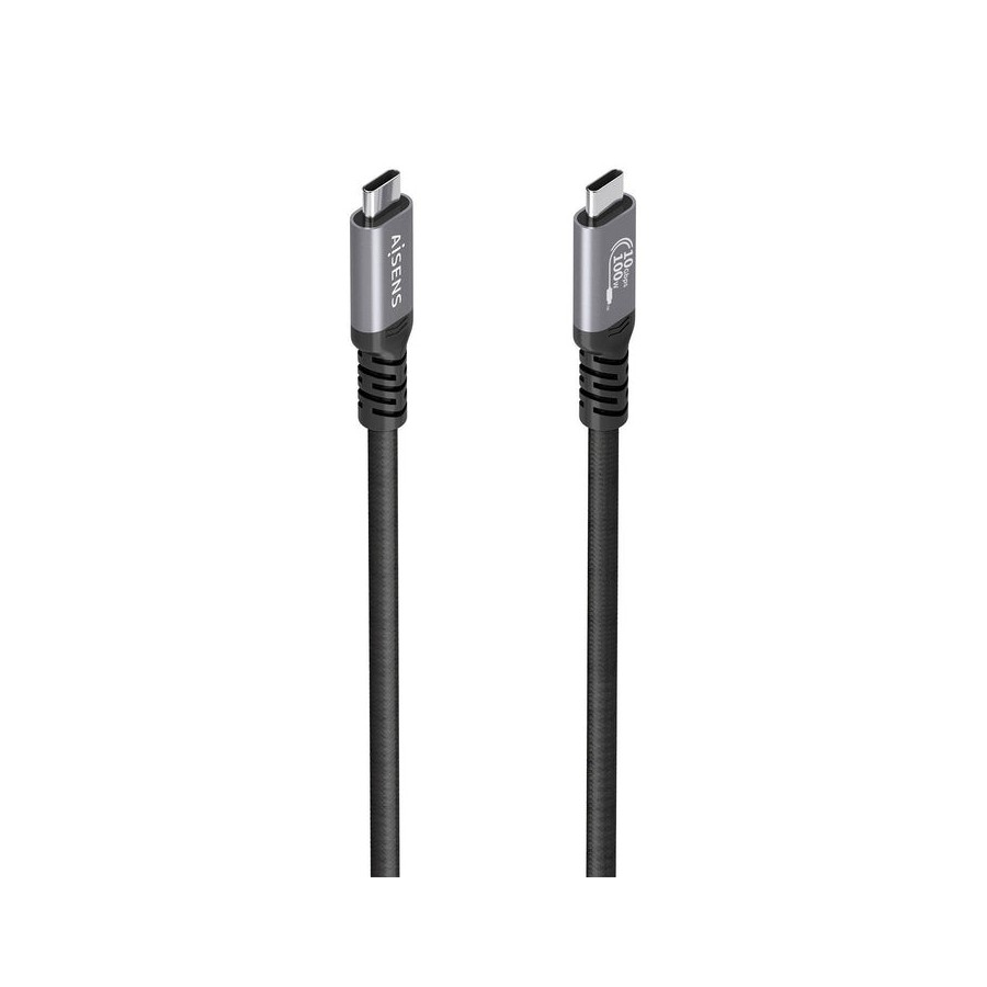Cable usb 3.2 tipo-c aisens a107-0989 usb tipo-c macho usb tipo-c macho hasta 100w 10gbps 4m negro