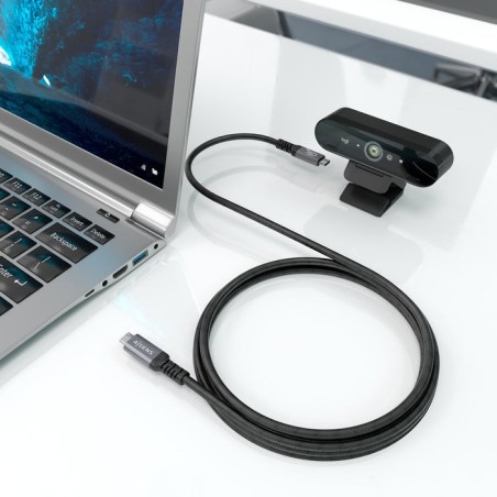 Cable usb 3.2 tipo-c aisens a107-0990 usb tipo-c macho usb tipo-c macho hasta 100w 10gbps 5m negro