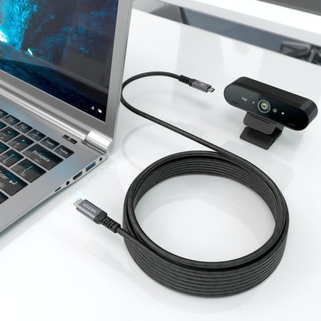 Cable usb 3.2 tipo-c aisens a107-0991 usb tipo-c macho usb tipo-c macho hasta 60w 5gbps 10m negro
