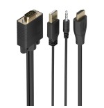 Cable conversor aisens a122-1014 svga macho usb macho jack macho hdmi macho 1.5m negro