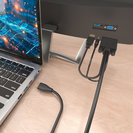 Cable conversor aisens a122-1015 svga macho usb macho jack macho hdmi macho 2m negro