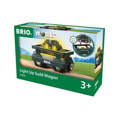 Brio vagón de oro mundial con luz. 33896