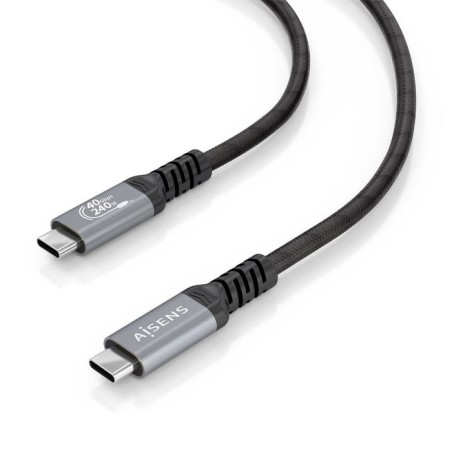 Cable usb 4.0 tipo-c aisens a156-0995 usb tipo-c macho usb tipo-c macho hasta 240w 40gbps 1.5m negro