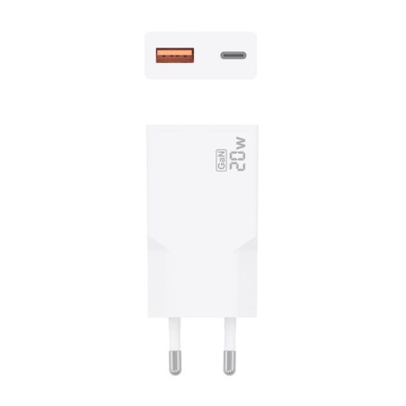 Cargador de pared gan aisens a110-0998 1xusb tipo-c 1xusb 20w blanco