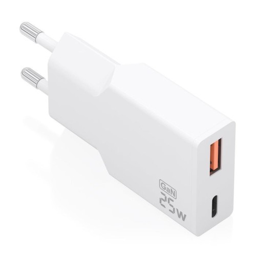 Cargador de pared gan aisens a110-1000 1xusb tipo-c 1xusb 25w blanco