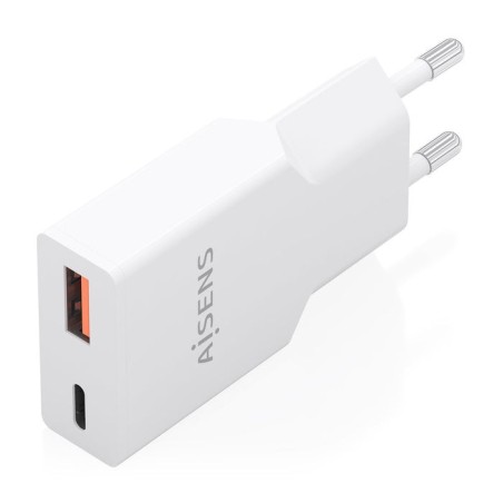 Cargador de pared gan aisens a110-1002 1xusb tipo-c 1xusb 30w blanco
