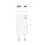 Cargador de pared gan aisens a110-1002 1xusb tipo-c 1xusb 30w blanco