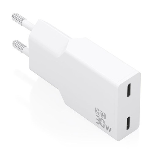 Cargador de pared gan aisens a110-1003 2xusb tipo-c 30w blanco