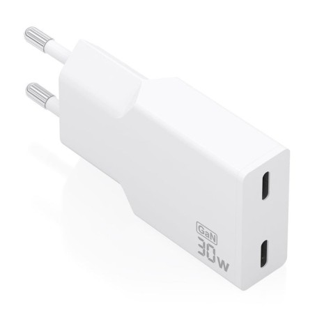 Cargador de pared gan aisens a110-1003 2xusb tipo-c 30w blanco