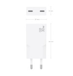 Cargador de pared gan aisens a110-1003 2xusb tipo-c 30w blanco
