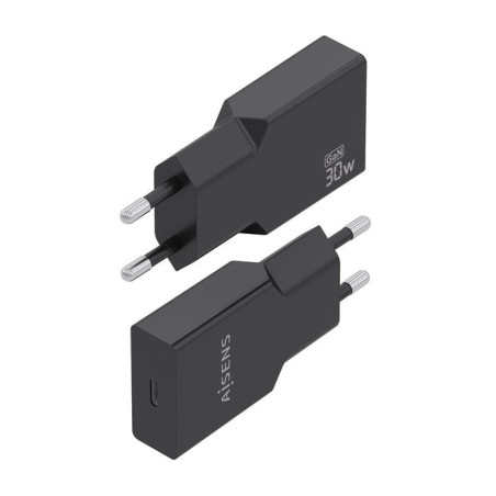 Cargador de pared gan aisens a110-1004 1xusb tipo-c 30w negro