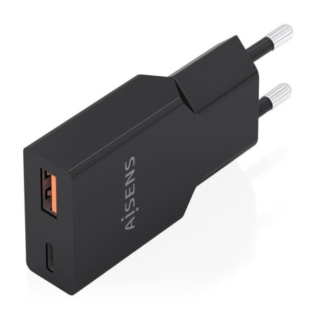 Cargador de pared gan aisens a110-1005 1xusb tipo-c 1xusb 30w negro