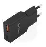 Cargador de pared gan aisens a110-1005 1xusb tipo-c 1xusb 30w negro