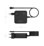 Cargador de pared gan aisens asch-1pd65wl80-bk 1xusb tipo-c 65w negro