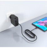 Cargador de pared gan aisens asch-1pd65wl80-bk 1xusb tipo-c 65w negro