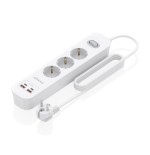 Regleta con interruptor aisens asps-2a2c10-w 3 tomas de corriente 2 usb 2 usb tipo-c cable 1.4m blanco