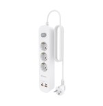 Regleta con interruptor aisens asps-2a2c10-w 3 tomas de corriente 2 usb 2 usb tipo-c cable 1.4m blanco