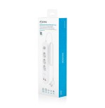 Regleta con interruptor aisens asps-2a2c10-w 3 tomas de corriente 2 usb 2 usb tipo-c cable 1.4m blanco