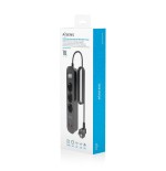 Regleta con interruptor aisens asps-2a2c11-bk 3 tomas de corriente 2 usb 2 usb tipo-c cable 1.4m negro