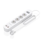 Regleta con interruptor aisens asps-2a2c12-w 4 tomas de corriente 2 usb 2 usb tipo-c cable 1.4m blanco