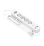 Regleta con interruptor aisens asps-2a2c12-w 4 tomas de corriente 2 usb 2 usb tipo-c cable 1.4m blanco