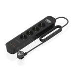 Regleta con interruptor aisens asps-2a2c13-bk 4 tomas de corriente 2 usb 2 usb tipo-c cable 1.4m negro