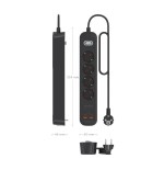 Regleta con interruptor aisens asps-2a2c13-bk 4 tomas de corriente 2 usb 2 usb tipo-c cable 1.4m negro