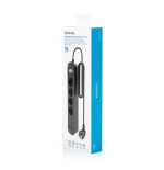 Regleta con interruptor aisens asps-2a2c13-bk 4 tomas de corriente 2 usb 2 usb tipo-c cable 1.4m negro
