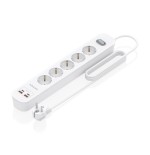 Regleta con interruptor aisens asps-2a2c14-w 5 tomas de corriente 2 usb 2 usb tipo-c cable 1.4m blanco
