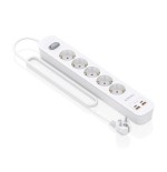 Regleta con interruptor aisens asps-2a2c14-w 5 tomas de corriente 2 usb 2 usb tipo-c cable 1.4m blanco