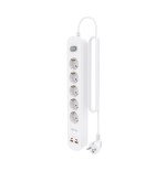 Regleta con interruptor aisens asps-2a2c14-w 5 tomas de corriente 2 usb 2 usb tipo-c cable 1.4m blanco