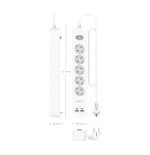 Regleta con interruptor aisens asps-2a2c14-w 5 tomas de corriente 2 usb 2 usb tipo-c cable 1.4m blanco