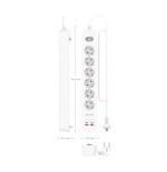 Regleta con interruptor aisens asps-2a2c16-w 6 tomas de corriente 2 usb 2 usb tipo-c cable 1.4m blanco