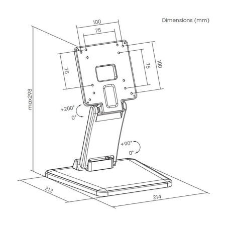 Soporte de mesa para monitor aisens dt27t-445 inclinable hasta 10kg