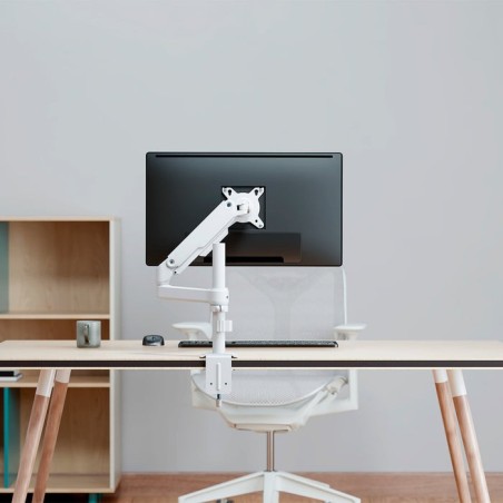 Soporte de mesa con contrapeso para 2 monitores aisens dt32tsr-437 giratorio inclinable hasta 9kg