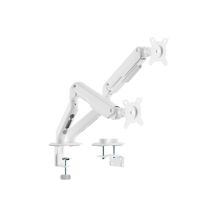 Soporte de mesa con contrapeso para 2 monitores aisens dt32tsr-439 giratorio inclinable hasta 9kg