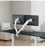 Soporte de mesa con contrapeso para 2 monitores aisens dt32tsr-439 giratorio inclinable hasta 9kg