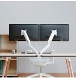 Soporte de mesa con contrapeso para 2 monitores aisens dt32tsr-439 giratorio inclinable hasta 9kg