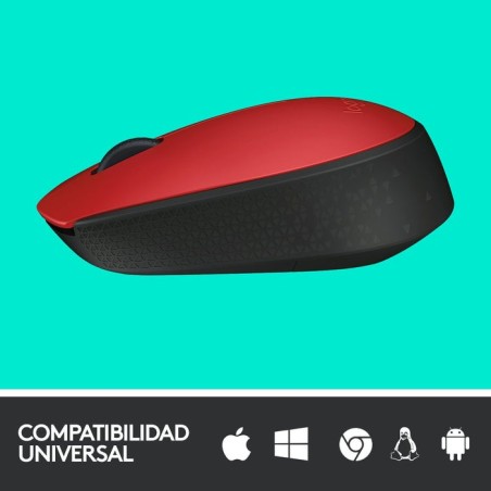 Logitech raton m171 inalambrico rojo 910-004641