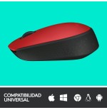 Logitech raton m171 inalambrico rojo 910-004641